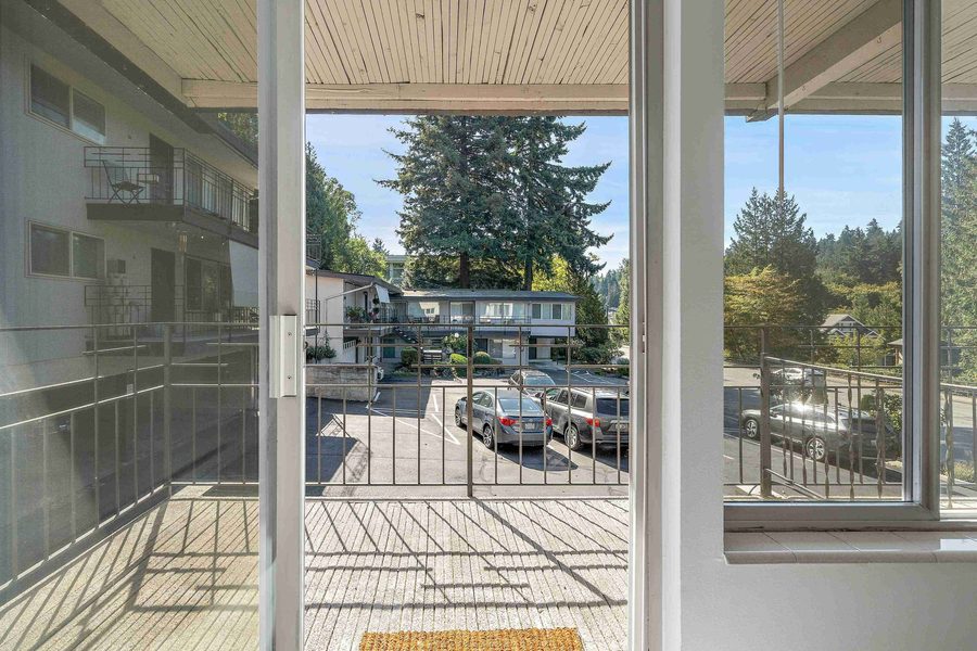 Balcony with treetop views