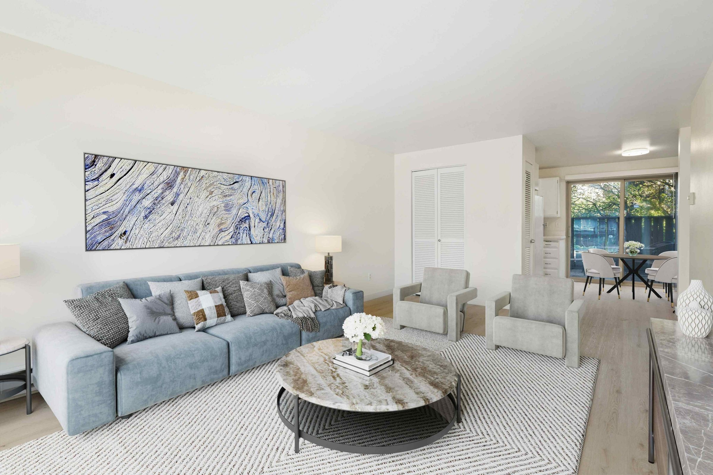 Living room with balcony door