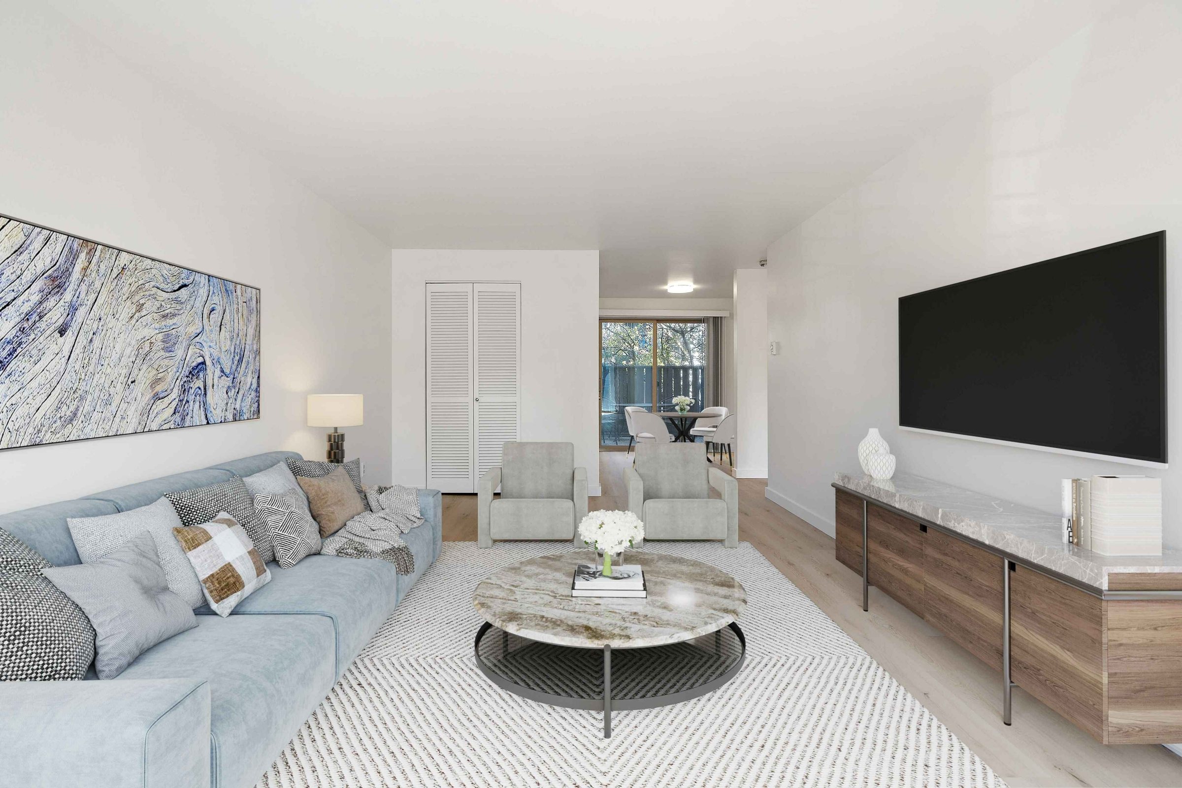 Living room with large windows